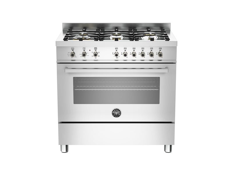 90 cm 6-burner, Hybrid Oven | Bertazzoni - Stainless